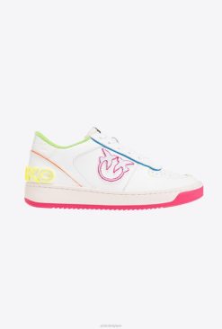 Pinko baskets de basket fluo B244D1063 baskets | blanc/fuchsia fluo