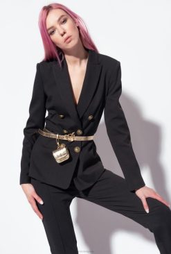 Pinko blazer avec boutons bijoux B244D622 blazers | limousine noire