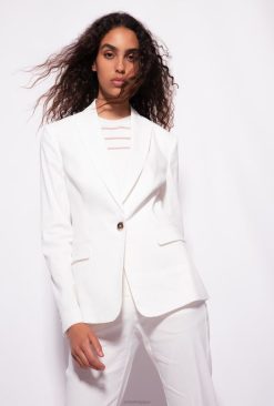 Pinko blazer en lin à simple boutonnage B244D601 blazers | nuage blanc