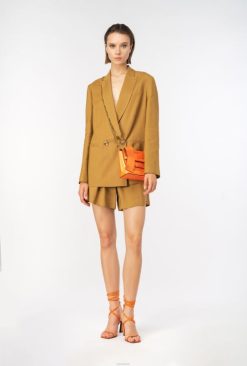 Pinko blazer fluide en viscose et lin B244D592 vestes décontractées | moutarde