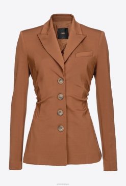 Pinko blazer slim fit en tissu technique B244D609 blazers | marron - teckel