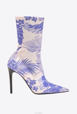 Pinko bottines en résille imprimée B244D1107 bottes | violet/nu