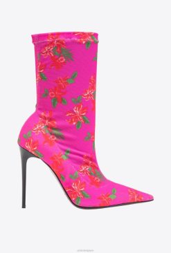 Pinko bottines en résille imprimée B244D1109 bottes | multi fuchsia/rouge
