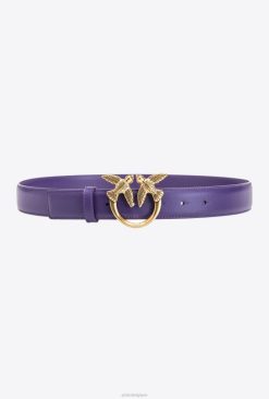 Pinko ceinture en cuir pour oiseaux d'amour B244D1003 ceintures | plumeria violet-or antique