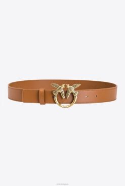 Pinko ceinture en cuir pour oiseaux d'amour B244D1044 ceintures | cognac-or antique