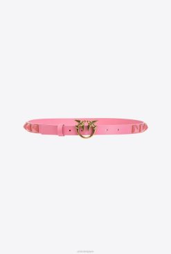 Pinko ceinture fine love bird avec clous B244D985 ceintures | rose marine-or antique