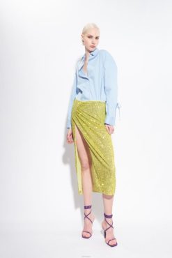 Pinko chemise en popeline à fines rayures B244D227 chemises | azur/blanc