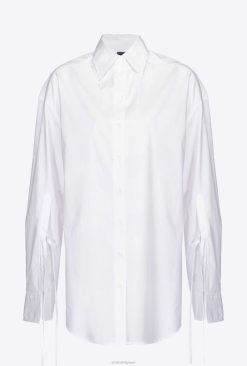 Pinko chemise en popeline de coton B244D293 chemises | blanc brillant