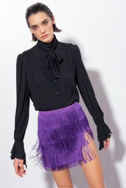 Pinko chemisier avec nœud et fronces B244D238 chemisiers | limousine noire