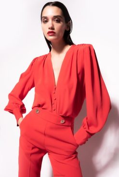 Pinko chemisier boutonné B244D298 chemisiers | formule 1 rouge