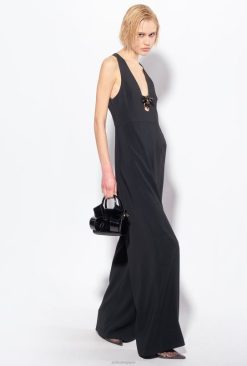 Pinko combinaison avec broche fleur B244D108 combinaisons et salopettes | limousine noire