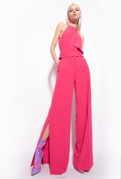 Pinko crop top fluide en crêpe B244D356 haut | rouge framboise