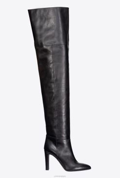 Pinko cuissardes en cuir B244D1105 bottes | limousine noire