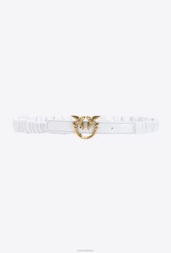 Pinko fine ceinture tourtereaux avec fronces B244D987 ceintures | or blanc-vieilli