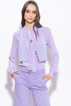 Pinko gilet dos nu B244D335 haut | lilas - sorbet noir