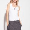 Pinko haut avec broderie B244D493 haut | blanc brillant