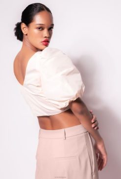 Pinko haut court en taffetas B244D438 haut | nuage rose