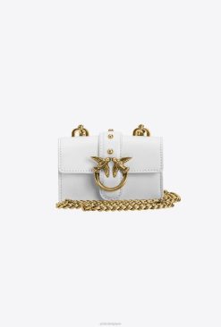 Pinko icône de micro sac d'amour simplement B244D1212 sacs microlove | or blanc-vieilli