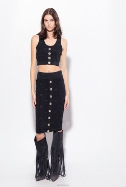 Pinko jupe en jacquard tourtereaux B244D826 jupes mi-mollet | limousine noire