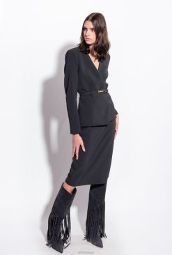 Pinko jupe midi avec fente B244D800 jupes mi-mollet | limousine noire