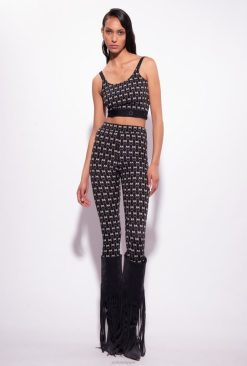 Pinko leggings monogramme B244D712 pantalons décontractés | noir/crème