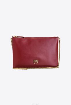 Pinko lovebag plat simplement B244D1188 sacs à bandoulière | rouge rubis-or antique