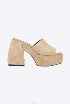 Pinko mules hautes en daim B244D1115 sandales | beige-taupe clair