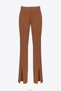 Pinko pantalon à ourlet fendu B244D776 pantalons décontractés | marron - teckel