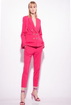 Pinko pantalon cigarette en maille milano B244D677 pantalons décontractés | rouge framboise