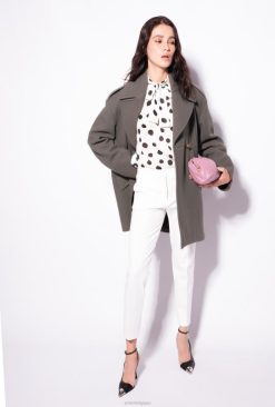 Pinko pantalon cigarette en maille milano B244D770 pantalons décontractés | Blanc comme neige