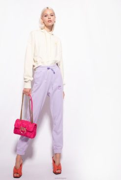Pinko pantalon de jogging à logo imprimé B244D715 vêtements de jogging et leggings | lilas - sorbet léger