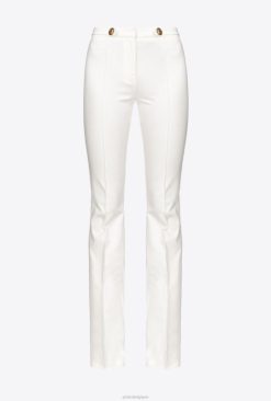 Pinko pantalon évasé avec boutons B244D734 pantalons décontractés | Blanc comme neige