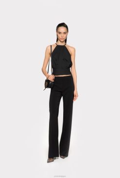 Pinko pantalon évasé stretch B244D664 pantalons décontractés | limousine noire