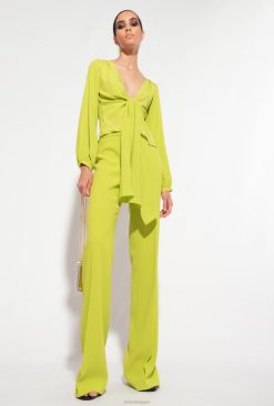 Pinko pantalon évasé stretch B244D667 pantalons décontractés | jaune citron