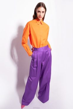 Pinko pantalon palazzo avec sangles à la taille B244D727 pantalons décontractés | fierté violet