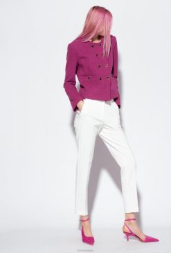 Pinko pantalon slim monochrome B244D780 pantalons décontractés | Blanc comme neige