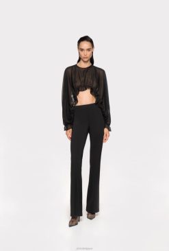 Pinko pantalon technique stretch évasé B244D643 pantalons décontractés | limousine noire