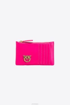 Pinko porte-cartes zippé à motif chevrons B244D1161 sacs à main | or rose-vieilli