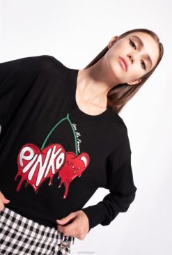 Pinko pull avec broderie cerise B244D551 sweat-shirts | multi. noir rouge