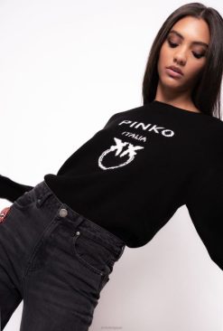 Pinko pull oiseaux d'amour B244D527 pulls | noir blanc
