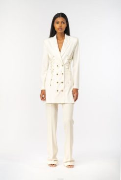 Pinko robe blazer à lacets B244D125 robes courtes | rose fumée blanche