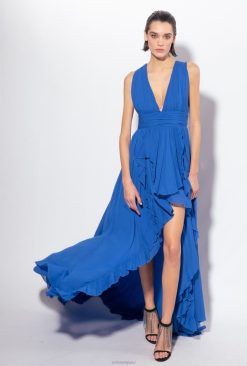 Pinko robe longue à volants B244D185 robes longues | bleu