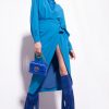 Pinko robe portefeuille fluide en crêpe B244D89 robes mi-longues | directeur bleu
