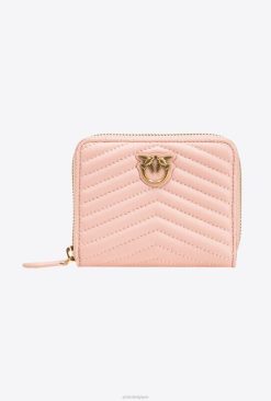 Pinko sac à main carré zippé en cuir nappa matelassé B244D1140 sacs à main | vieux rose-or antique