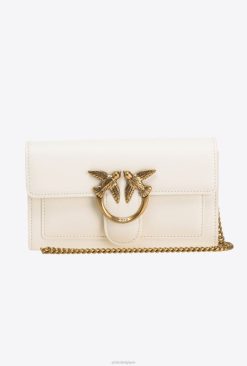 Pinko sac d'amour simplement portefeuille B244D1125 sacs à main | or blanc-vieilli