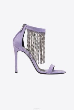 Pinko sandales à franges en strass B244D1096 sandales | iris