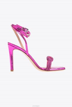 Pinko sandales avec noeud strass B244D1093 sandales | rouge framboise