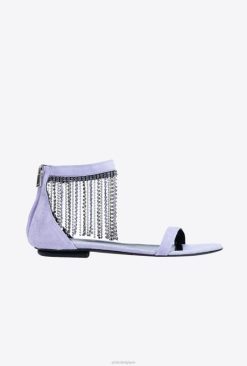Pinko sandales plates avec franges en strass B244D1078 sandales | iris