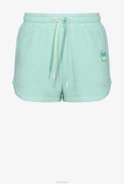Pinko short à logo imprimé B244D755 shorts | bleu coquille d'oeuf