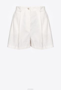 Pinko short en lin stretch B244D702 shorts | nuage blanc